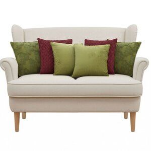 SOGA 6PC Olive Green & Deep Red Pillowcase Set, Velvet & Cable Knit Covers 45cm